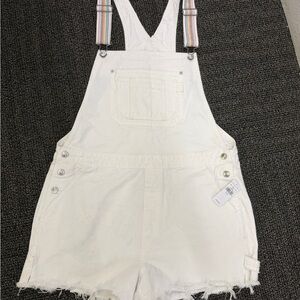 New AE  Tomgirl Shortall,notable for its unique rainbow-striped straps.